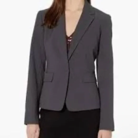 Nine West Women’s Charcoal Gray Blazer Size 14 - Picture 1 of 4